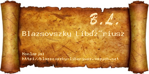 Blazsovszky Libériusz névjegykártya